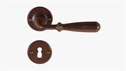 MANIGLIA FERRO UTENSIL LEGNO CON ROSETTA ART. FM 031.Y.R