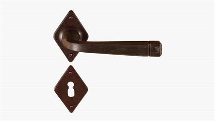 MANIGLIA UTENSIL LEGNO FORGIATA CON ROSETTA ART. FM 044.N.R
