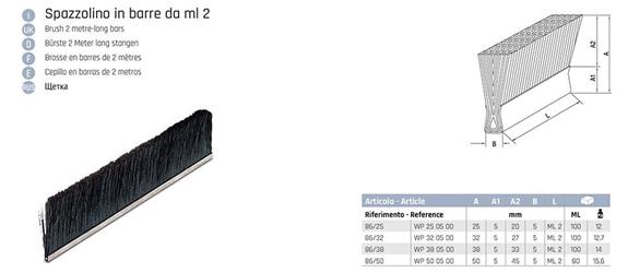 SPAZZOLINO NYLON ROLLING CENTER 38X5 86/38 WP380500