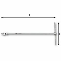 CHIAVE T SNODATA CON MASCHIO ESAGONALE MM.8 175x430 ART.273 C