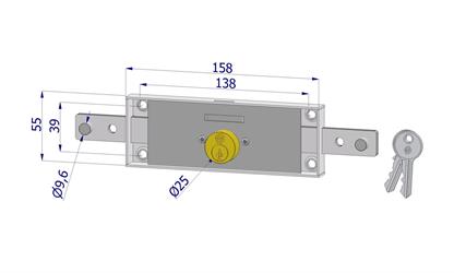SERRATURA CENTRALE SERRANDA CATENACCIO DIRITTO  2260XZB4508XX2