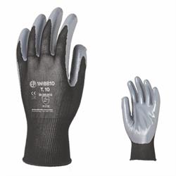 GUANTI POLIESTERE NERO NITRILE GRIGIO TG.7 ART. 1NIBB*