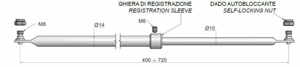 ASTA DEVIATORE D.14 MM. REGOLABILE 400-720 MM. 5850XZBGHM8