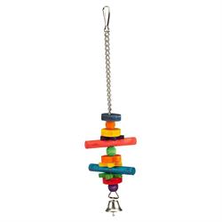 GIOCO PENDENTE IN LEGNO COLORATO PER PAPPAGALLI PA 4094