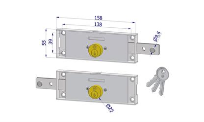 COPPIA SERRATURE SERRANDA CATENACCIO DIRITTO 2280XZB4508XX3