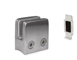 SUPP. VETRO INOX 45X45X25 C/P.SICUR. X TUBO 42,4 ART.E211A04200