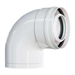 CURVA A 90° COASSIALE D.60/100 IN POLIPROPILENE