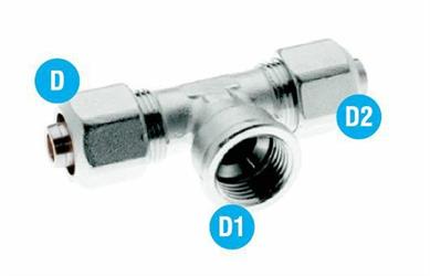 RACCORDO A T FIL. FEMMINA BL 16x1/2x16 A STRINGERE COD.BLTF1612
