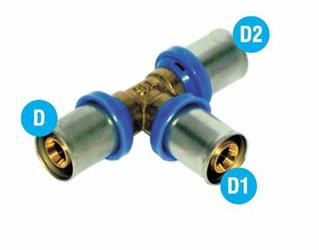 RACCORDO A T RIDOTTO LP 20x20x16 A PRESSARE COD.LP202016