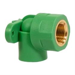 GOMITO FIL. FEMMINA 90° C/STAFFA GREENTHERM PP-R VERDE 20x1/2