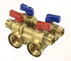 COLLETTORE C/VALV. M.3/4 4 VIE FREDDO+CALDO 1/2x16 ART.606CU