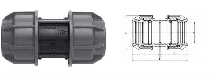 MANICOTTO ECOFIT 20X20 PN10 PLASSON ART.14010