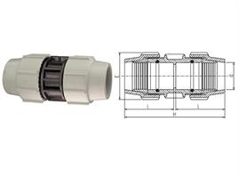 MANICOTTO PP 90X90 PN16 PLASSON ART.7010
