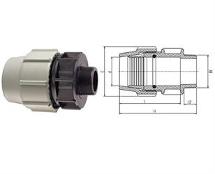 RACCORDO MASCHIO PP 20X1/2 PN16 PLASSON ART.7020