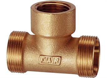 RACCORDO T OTTONE F.1/2 FAR 2 MONOCONI ATT.24x19 ART.5450
