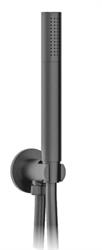 KIT DOCCETTA SUPPORTO + PRESA ACQUA TONDO NERO OPACO 101M50001