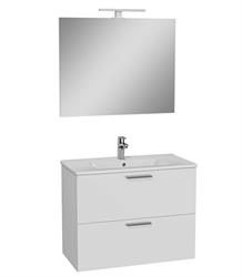 MOBILE BAGNO MIA 80 CM. BIANCO LUCIDO C/LAVABO+SPECCHIO+LED