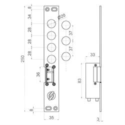 CONTROPIASTRA ELETTRICA DX INT.37  5537DCR00