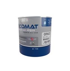 SMALTO AD ACQUA OPACO ECOMAT BIANCO LT.0,75