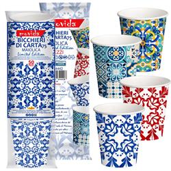 BICCHIERI CARTA MOVIDA MAIOLICA 75ML (PZ.50) ART.64442