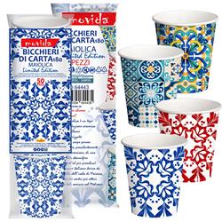 BICCHIERI CARTA MOVIDA MAIOLICA 180ML (PZ.50) ART.64443