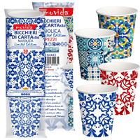 BICCHIERI CARTA MOVIDA MAIOLICA 180ML (PZ.50) ART.64443
