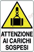 CARTELLO ATTENZIONE CARICHI SOSPESI CM.60X40 COD.106328