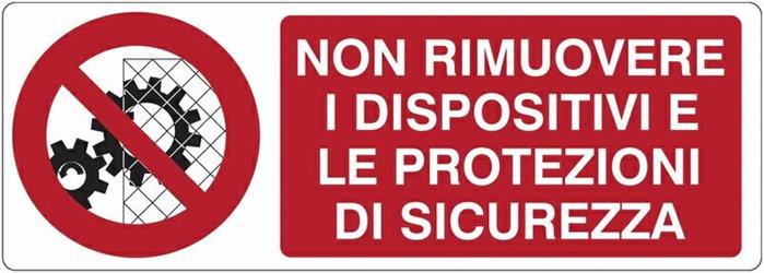 CARTELLO NON RIMUOVERE DISP. SICUREZZA ALL. 35X12,5CM 01109100