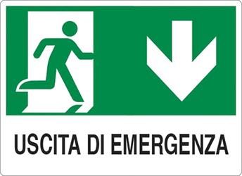 CARTELLO USCITA DI EMERGENZA ALL. 30X20CM E002IT78