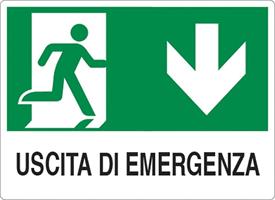 CARTELLO USCITA DI EMERGENZA ALL. 30X20CM E002IT78
