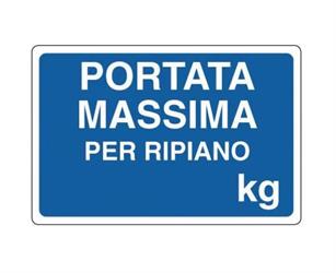 CARTELLO PORTATA MASSIMA RIPIANO KG ALL. 30X20CM 04102630