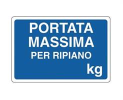 CARTELLO PORTATA MASSIMA RIPIANO KG ALL. 30X20CM 04102630