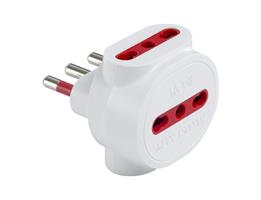 ADATTATORE TRIPLO ROSI EMILIA 10A 2P+T 250V BIANCO ART. RS7702B