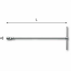 CHIAVE T SNODATA CON BOCCA ESAGONALE mm.10 L.431 ART. 276 CE*