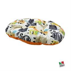 CUSCINO CANI E GATTI IN POLYCOTONE CM.80X51 ARANCIO/FANTASIA
