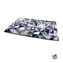 LETTINO CANI E GATTI IN POLYCOTONE CM.60X38 BLU/FANTASIA